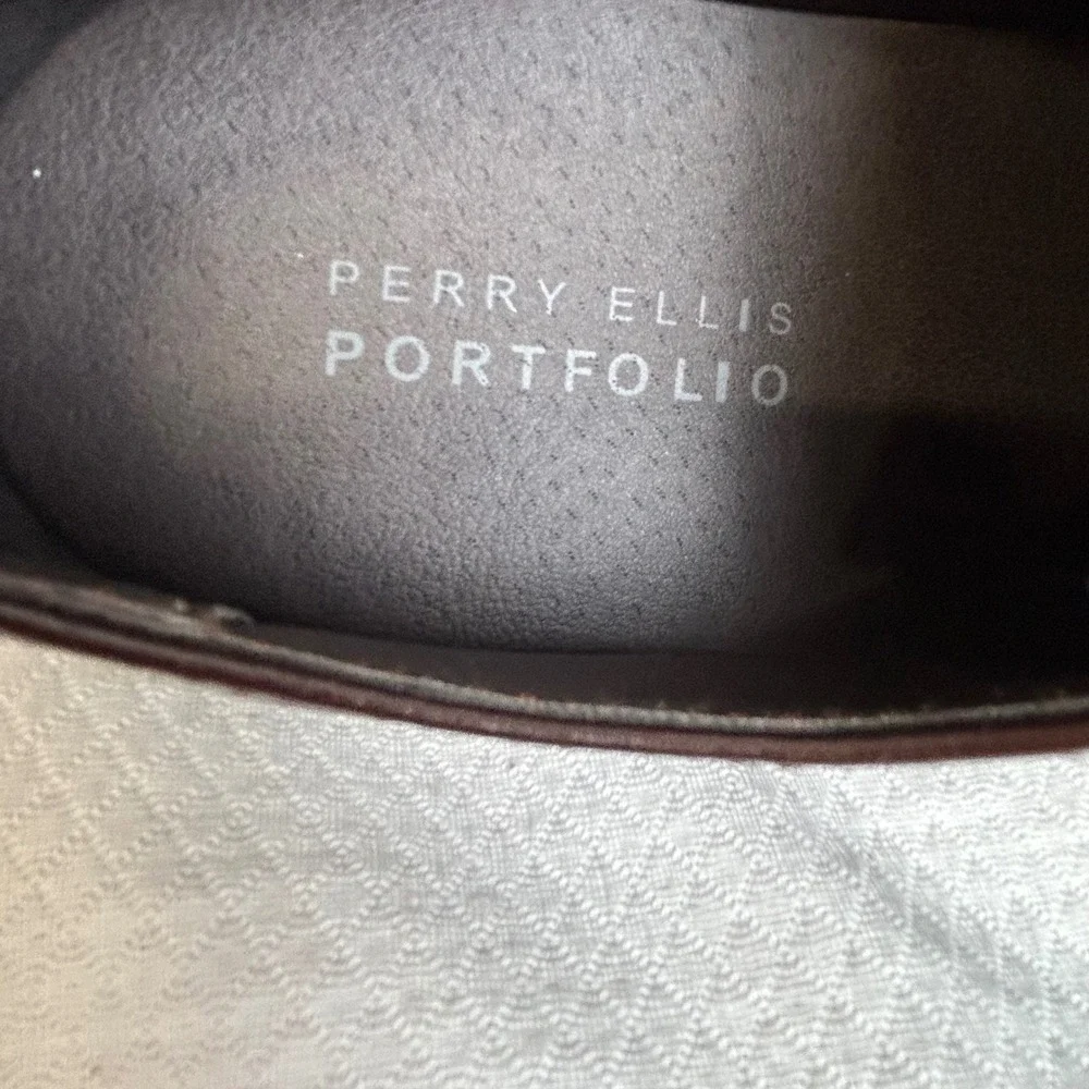 Perry Ellis Portfolio Duke Dark Brown Cap Toe Oxford Dress Shoes PEJSN17096B-2